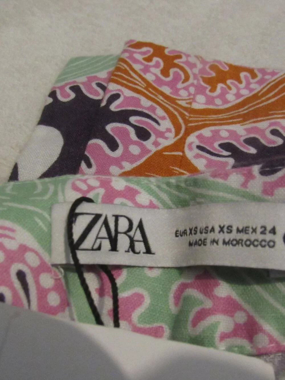Zara Paisley Print Wide Leg Linen Blend Pants  Size XS  NWT